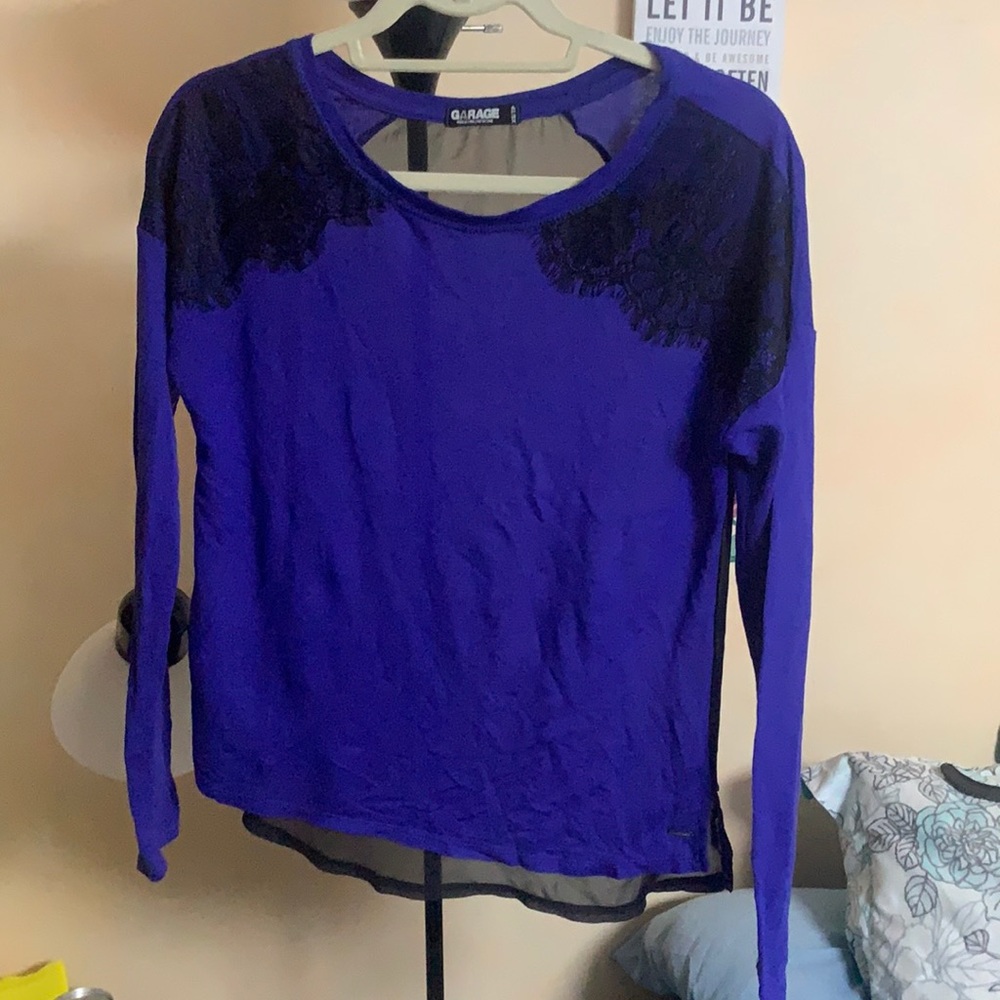 Long sleeve sheer back